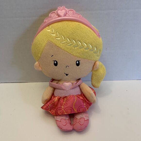 Fisher Price Princess Chime Doll Pink Ballerina Plush Rattle Toy 11” Blonde - Picture 6 of 6